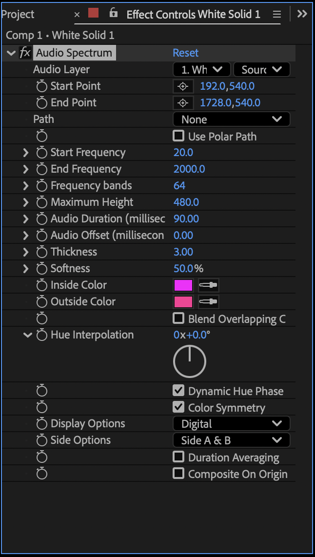 After Effects Audio Spectrum effect